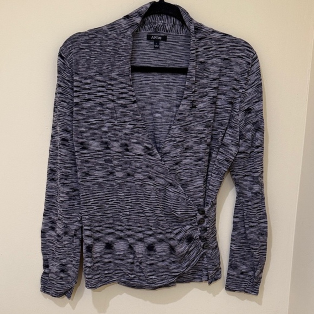 Apt. 9 Heather Gray V-Neck Long sleeve Women's Sweater Size Large